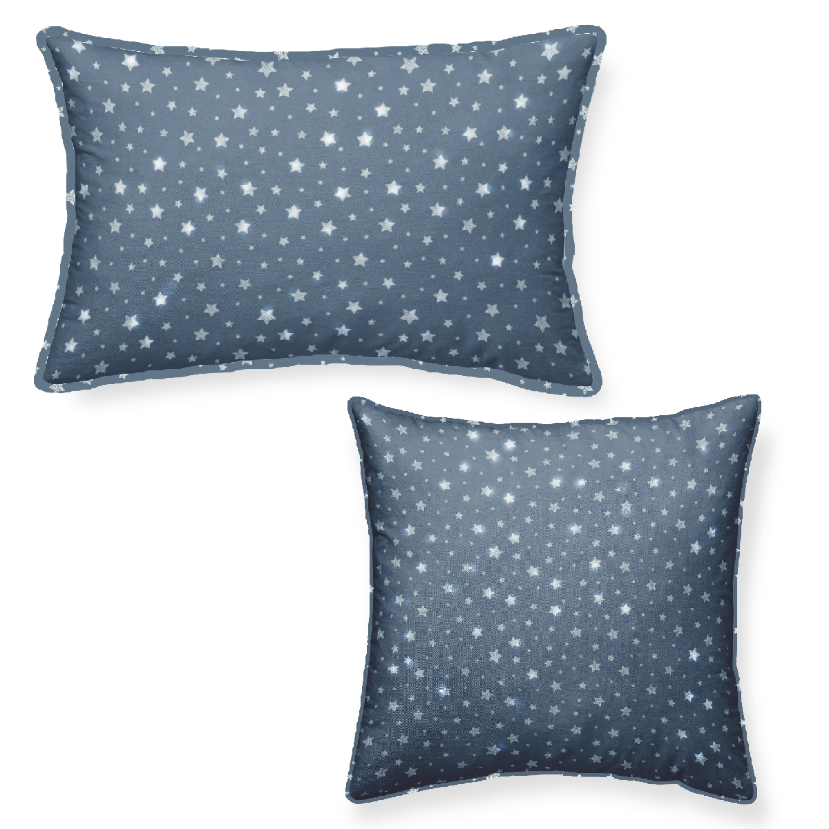 Lot de 2 Coussins décoration coton imprimé étoiles STELLA, TODAY