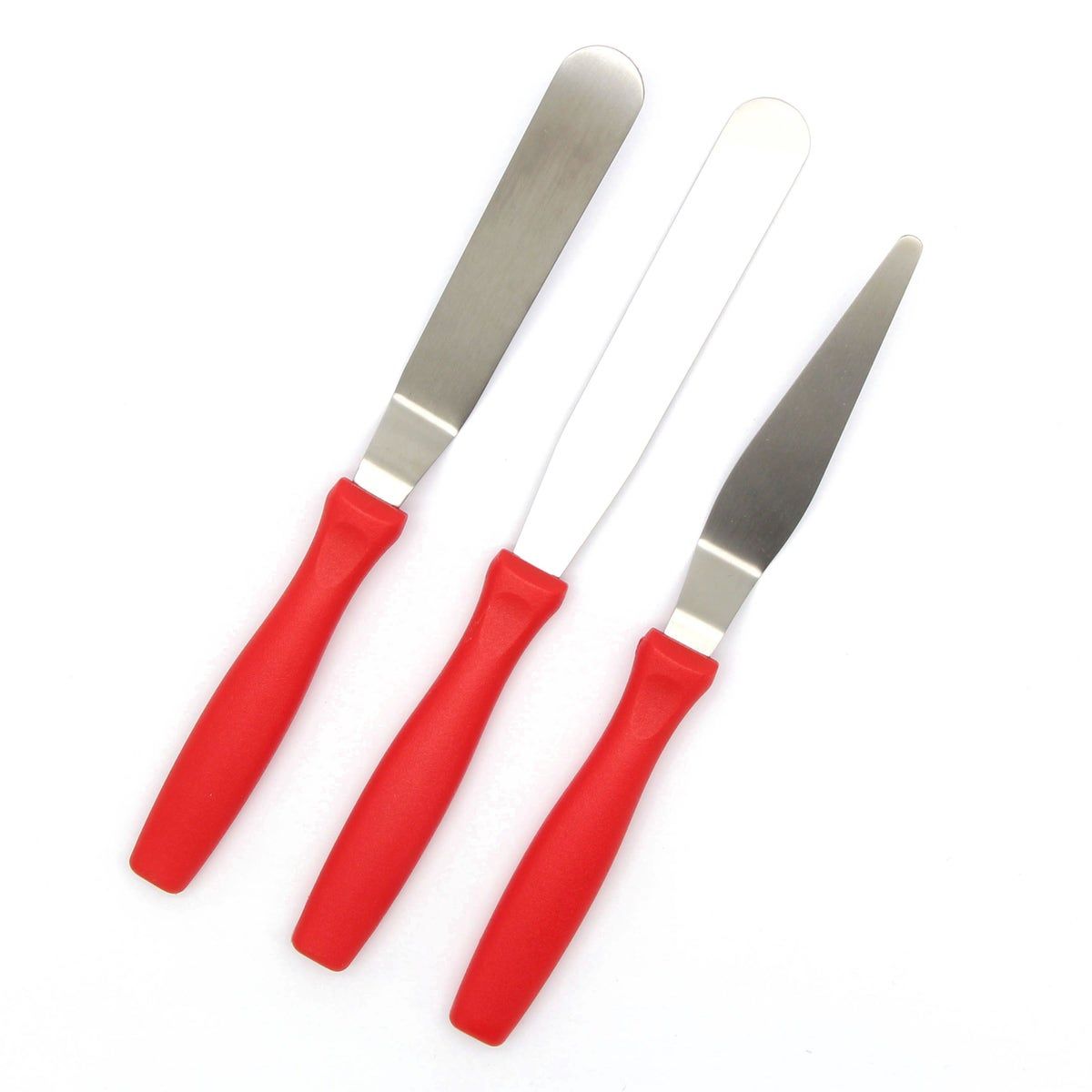 Set de 3 spatules en inox : droite, coudée et biseautée - Zodio