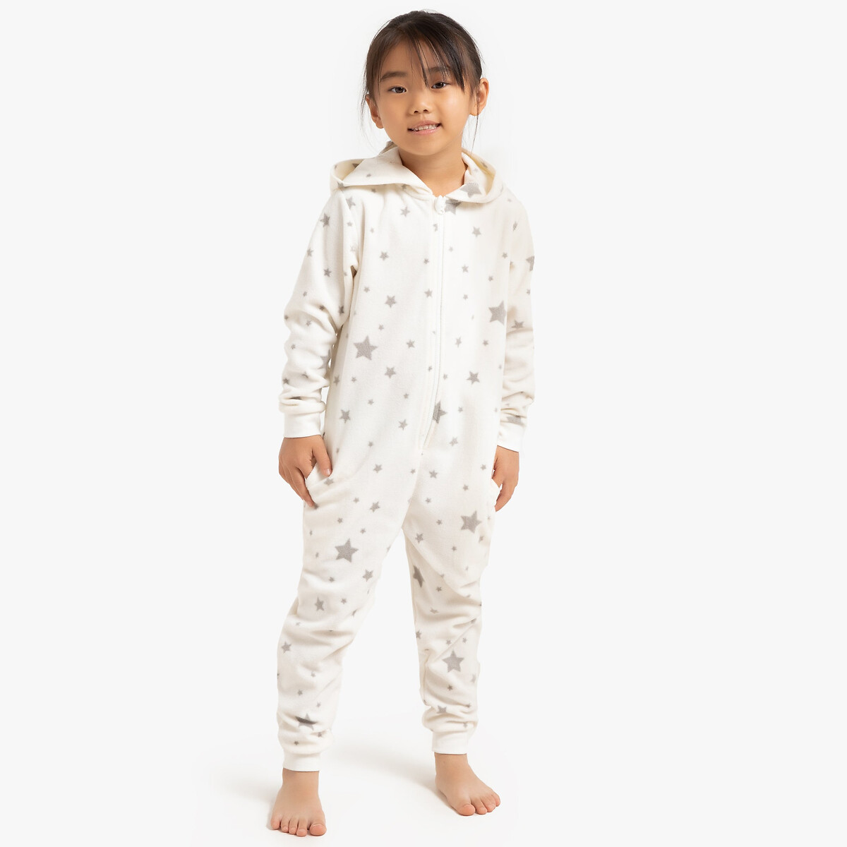 Surpyjama Manches Longues A Capuche 3 12 Ans Ecru La Redoute Collections La Redoute