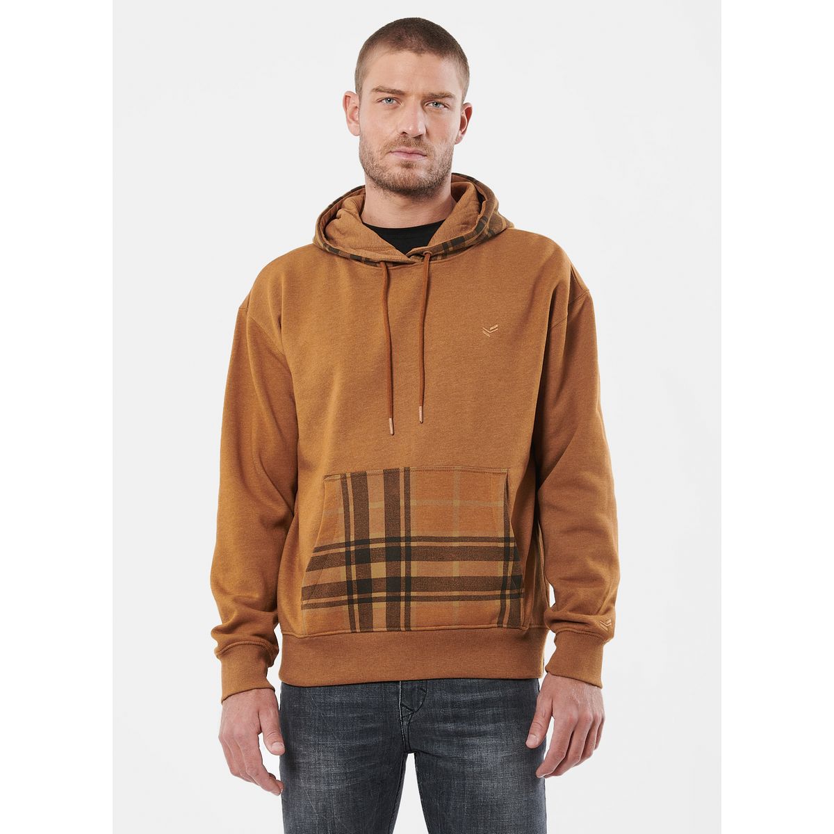 Pull discount carreaux homme