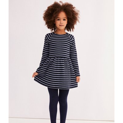 Striped Cotton Dress with Long Sleeves PETIT BATEAU