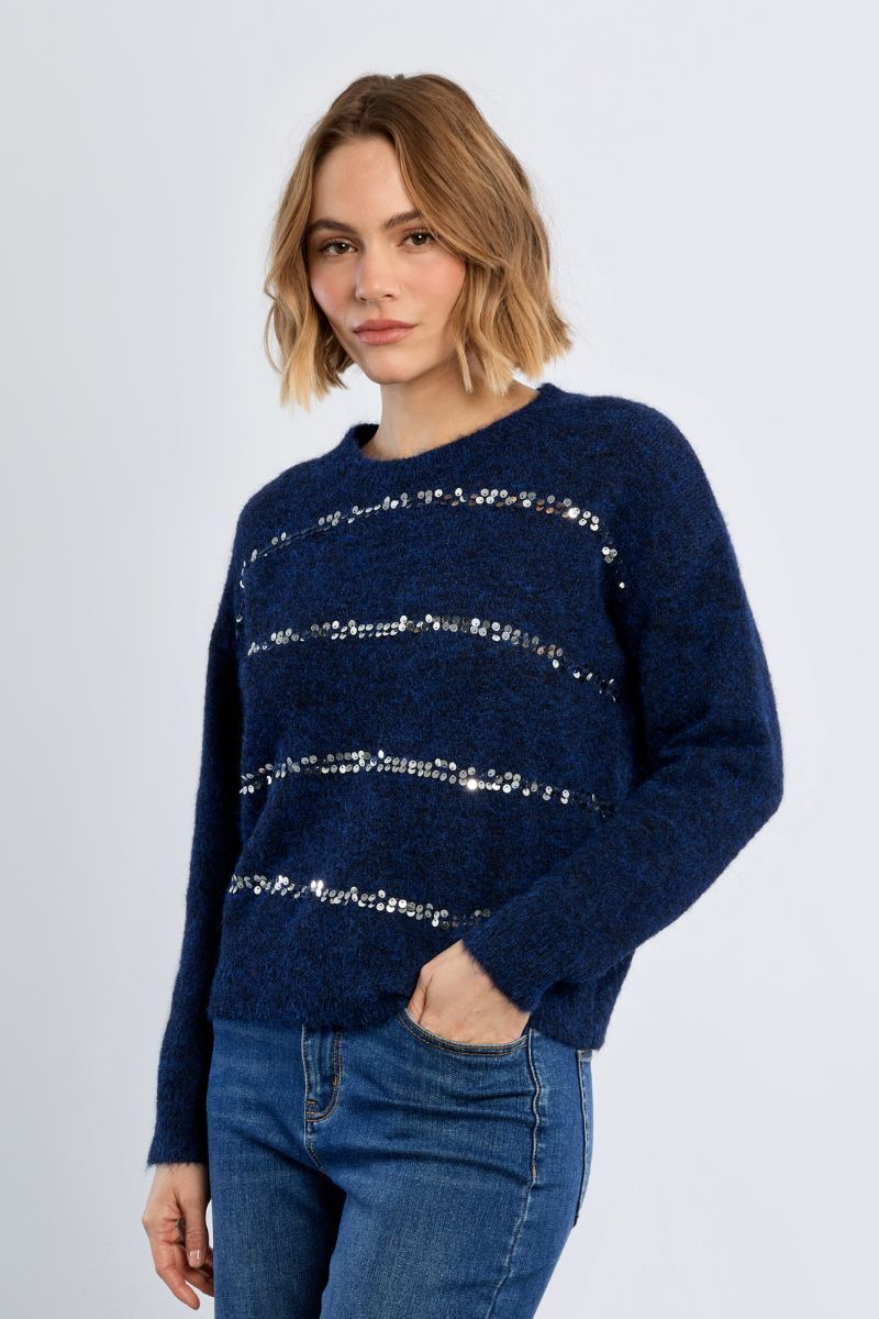 Pull en maille, à sequins, LILI SIDONIO