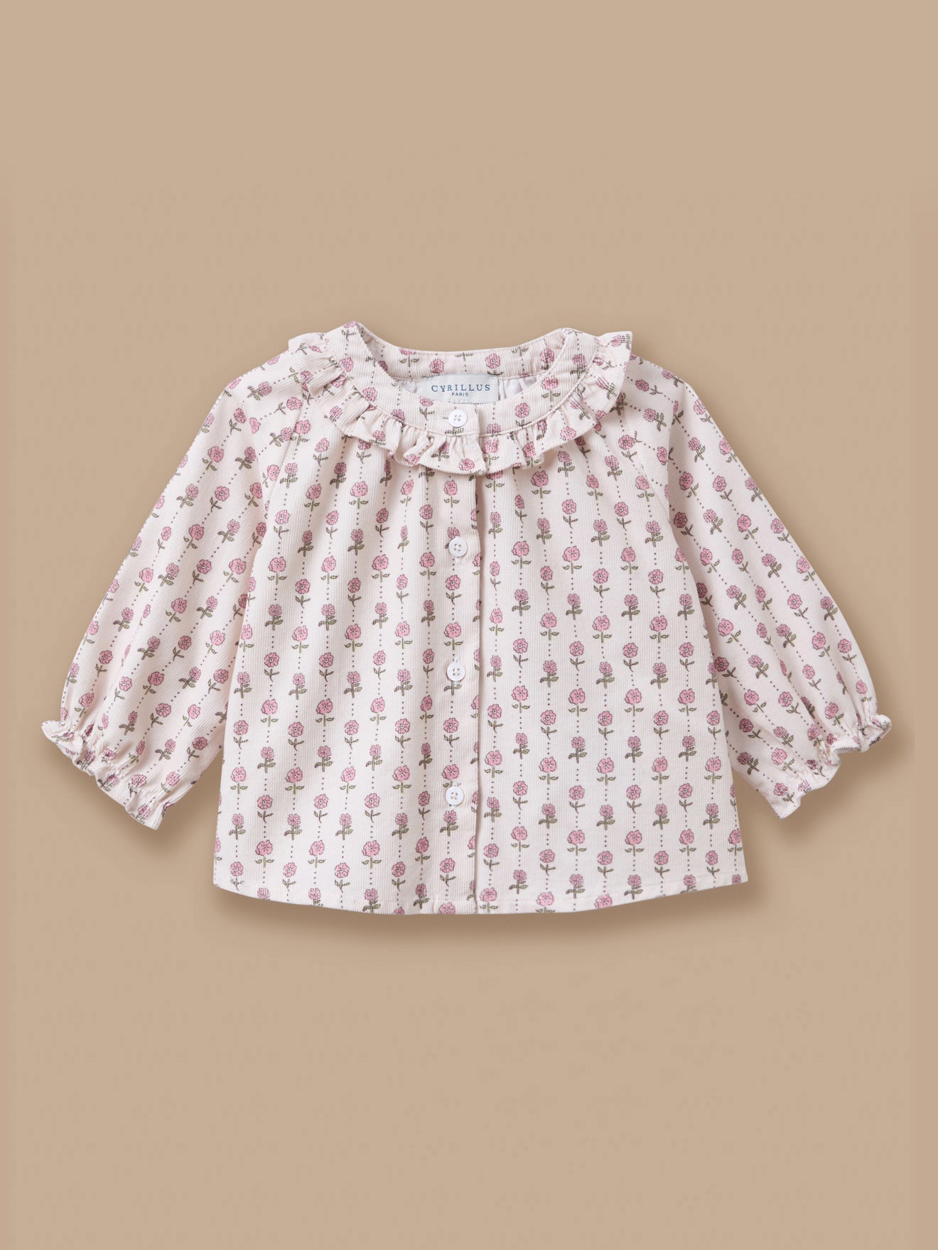 Blouse imprimée col volanté, CYRILLUS