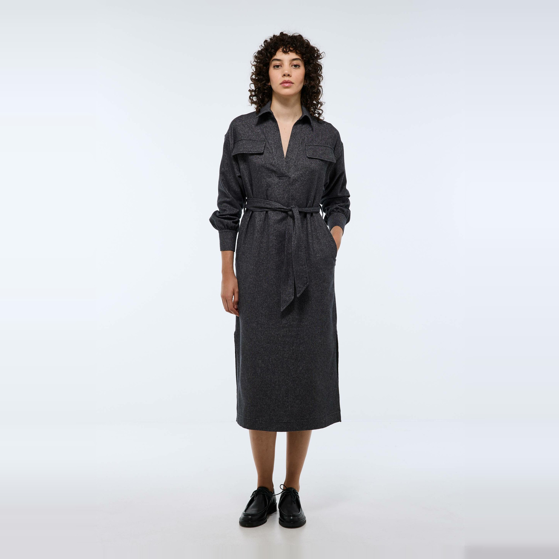 Robe longue en tweed en coton BIO, MONOPRIX