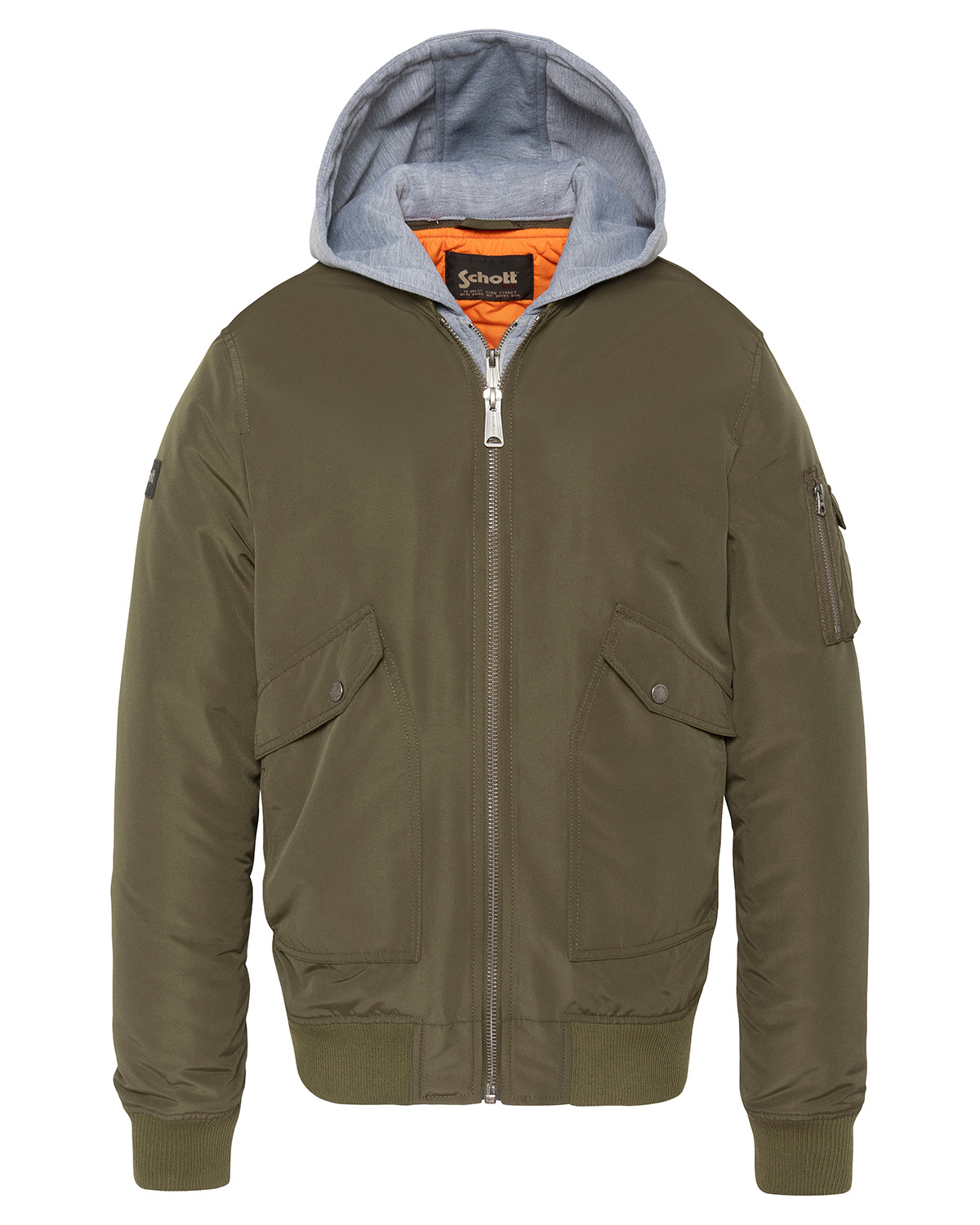 Bomber à capuche moletton, SCHOTT