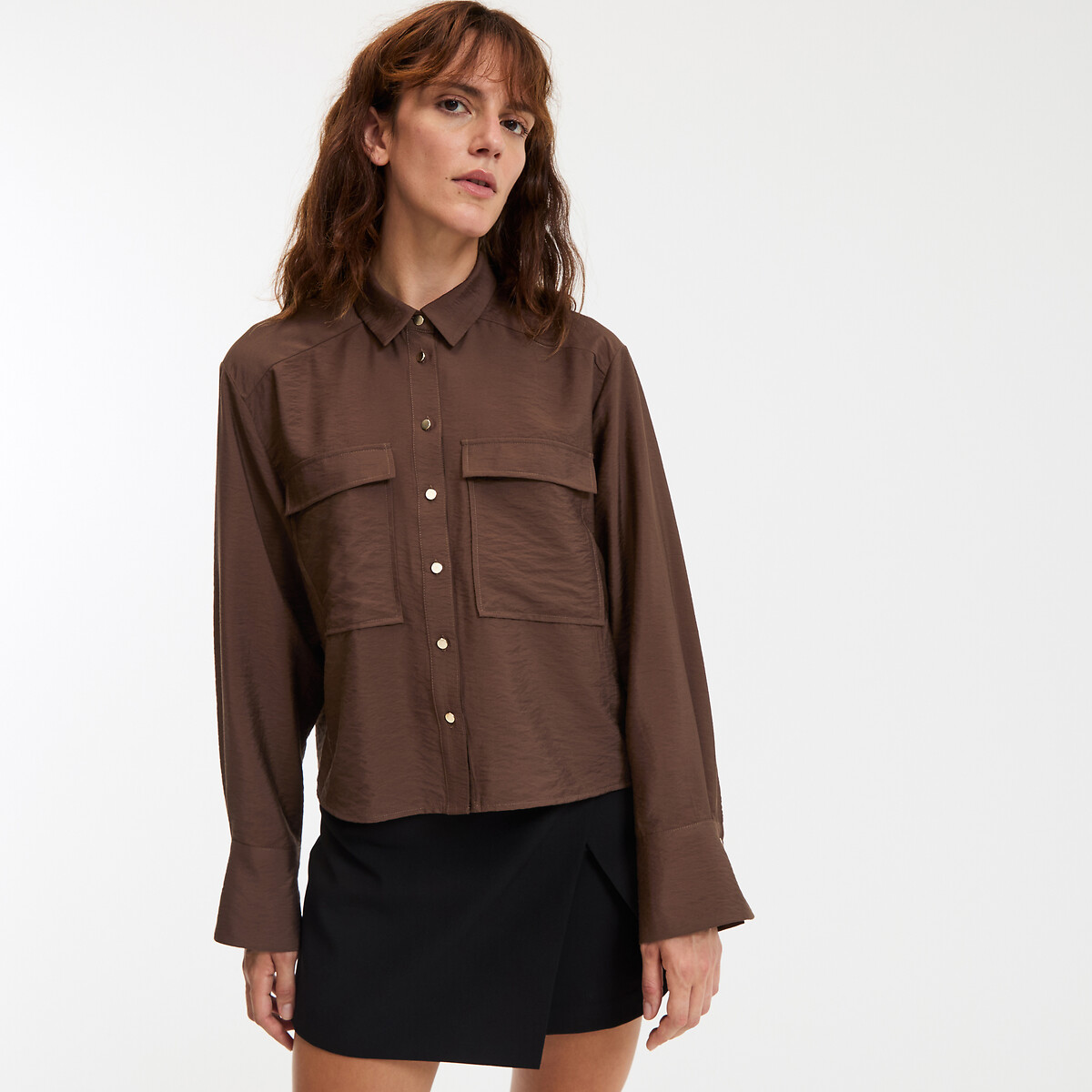 Short, Loose Fit Shirt with Long Sleeves, LA REDOUTE COLLECTIONS