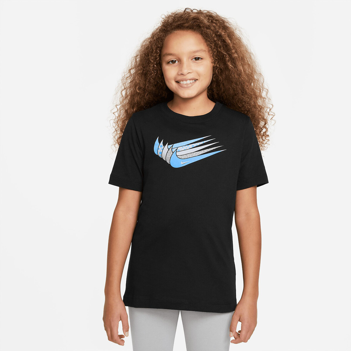 Image of Logo Print Cotton T-Shirt with Short Sleeves, 7-16 Years