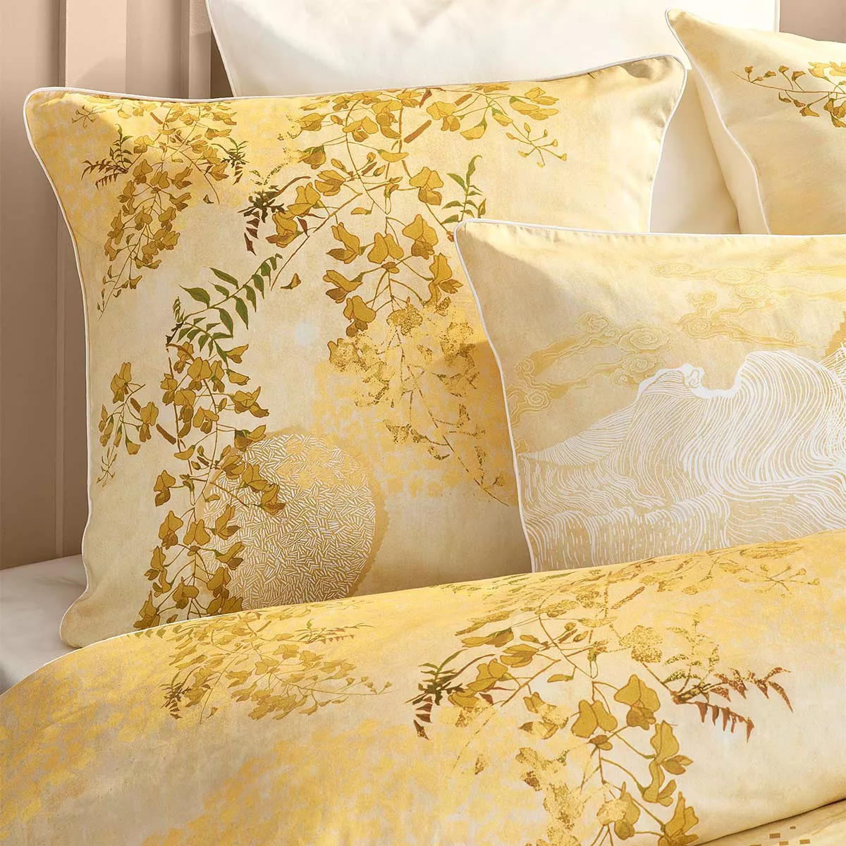 Taie d'oreiller satin de coton SOLEIL D'OR, GARNIER THIEBAUT