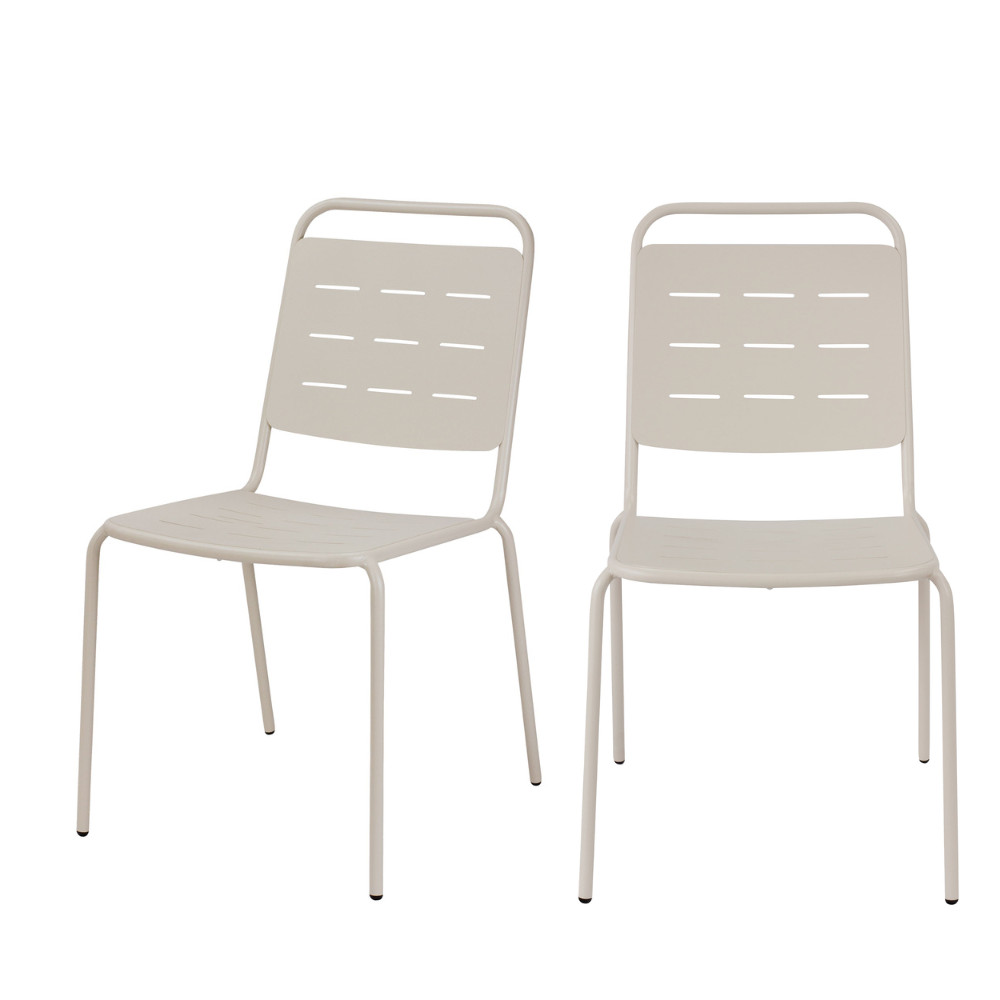 Lot de 4 chaises de jardin en métal- ARIA, DRAWER