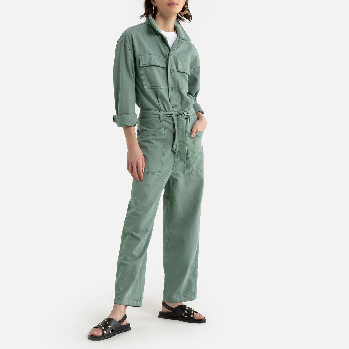 Cotton short sleeve boilersuit with shirt collar , green, Levi's | La ...