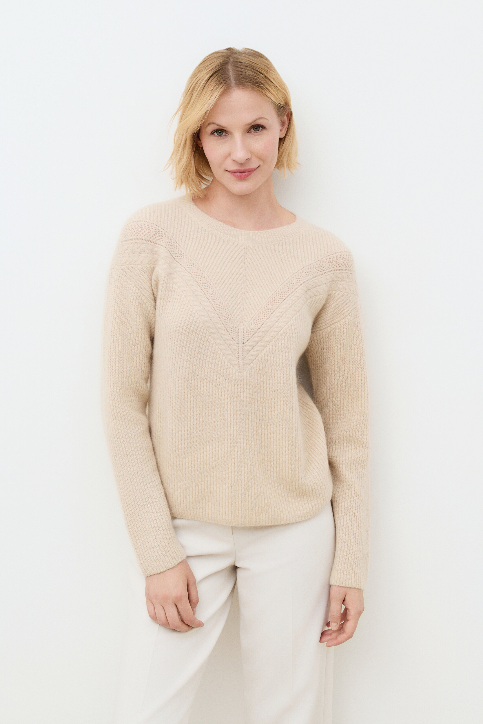 Pull droit col rond laine MWILMA, CAROLL