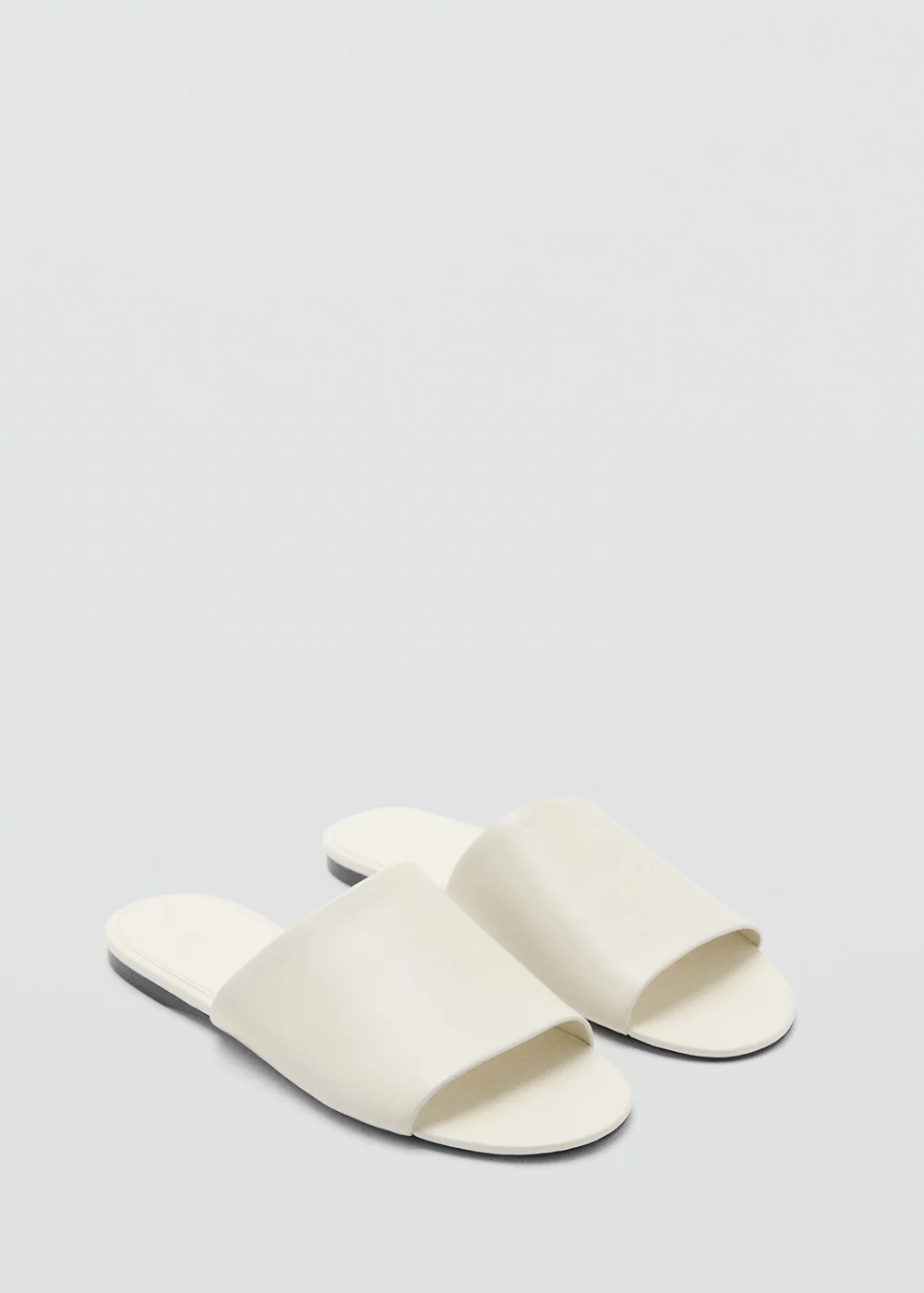 Sandales plates en cuir, MANGO