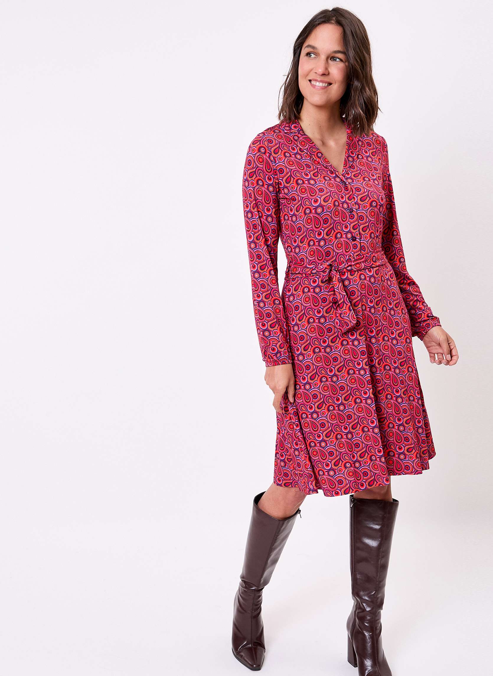 Robe imprimée maille fluide ceinturée EZONE, PRINCESSE NOMADE