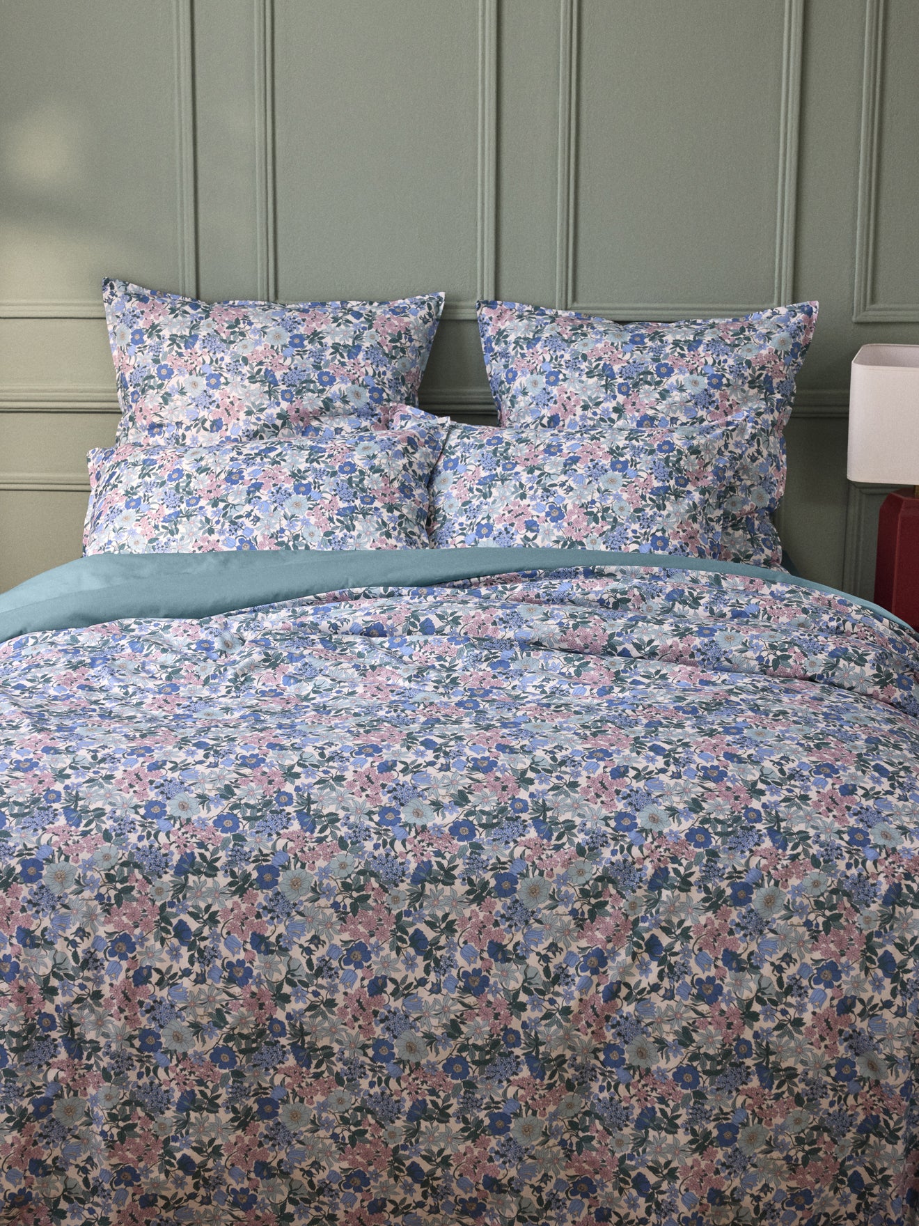 Housse de couette percale de coton et tissu Liberty, CYRILLUS