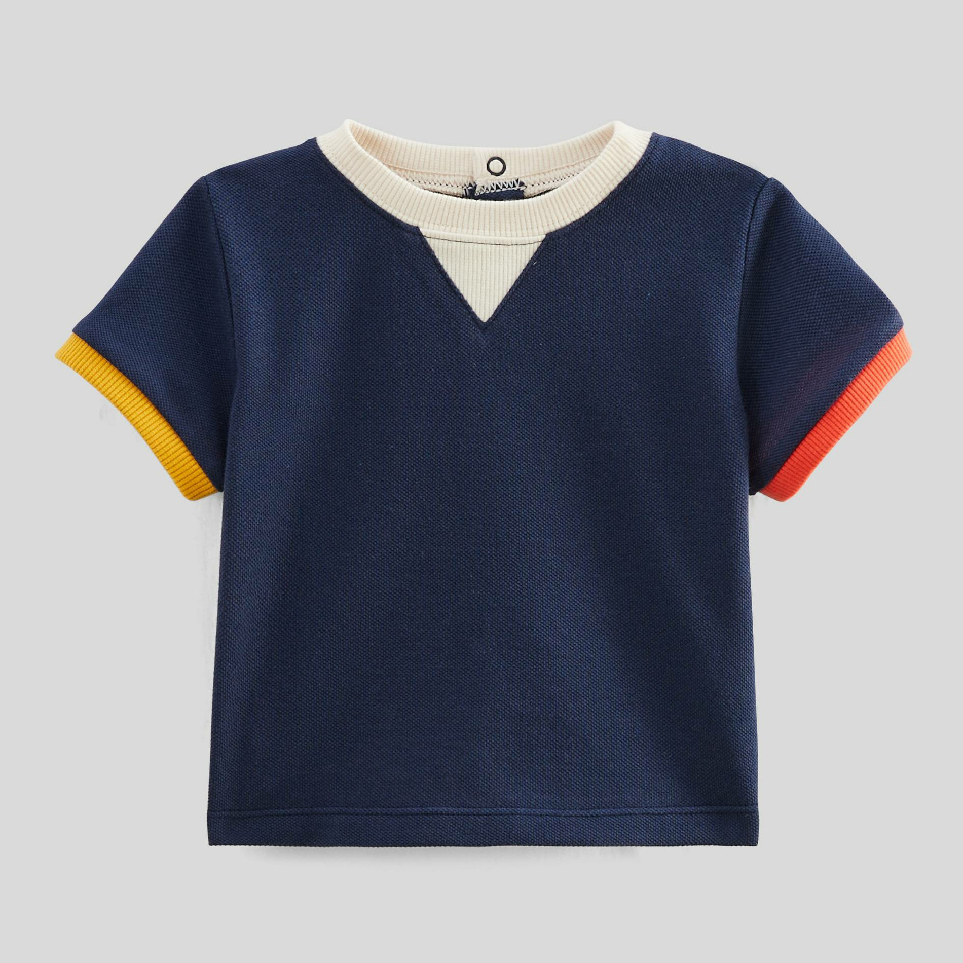 T-shirt manches courtes en piqué de coton en coton BIO GOTS, BOUT'CHOU