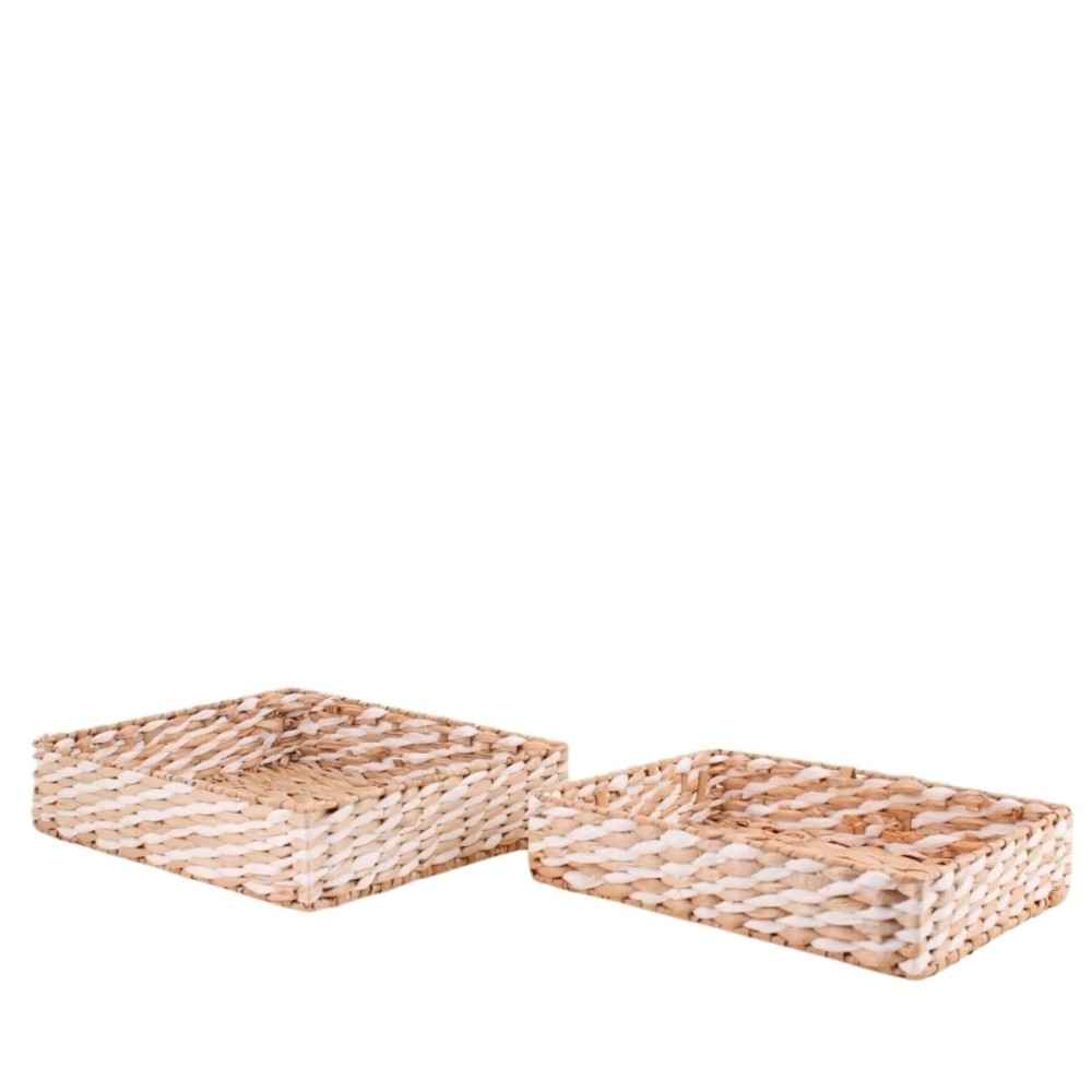 Lot de 2 plateaux naturels bicolores, ORNAMI