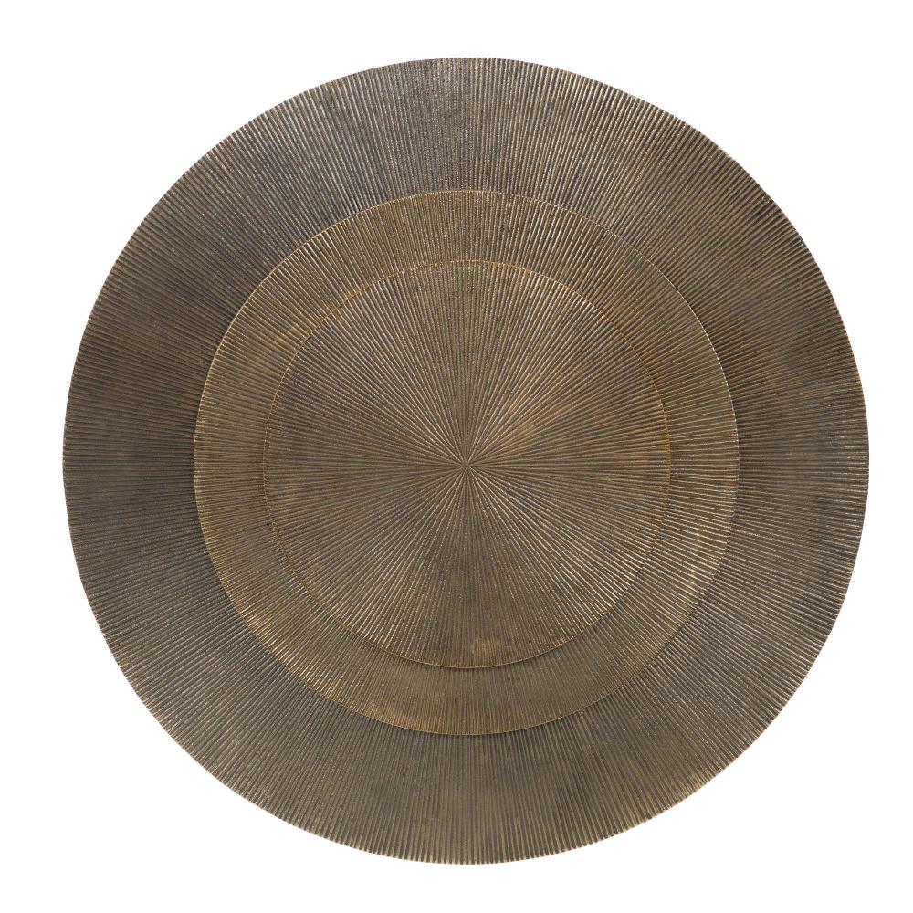 Décoration murale ronde en aluminium doré Ø60 cm, AMADEUS