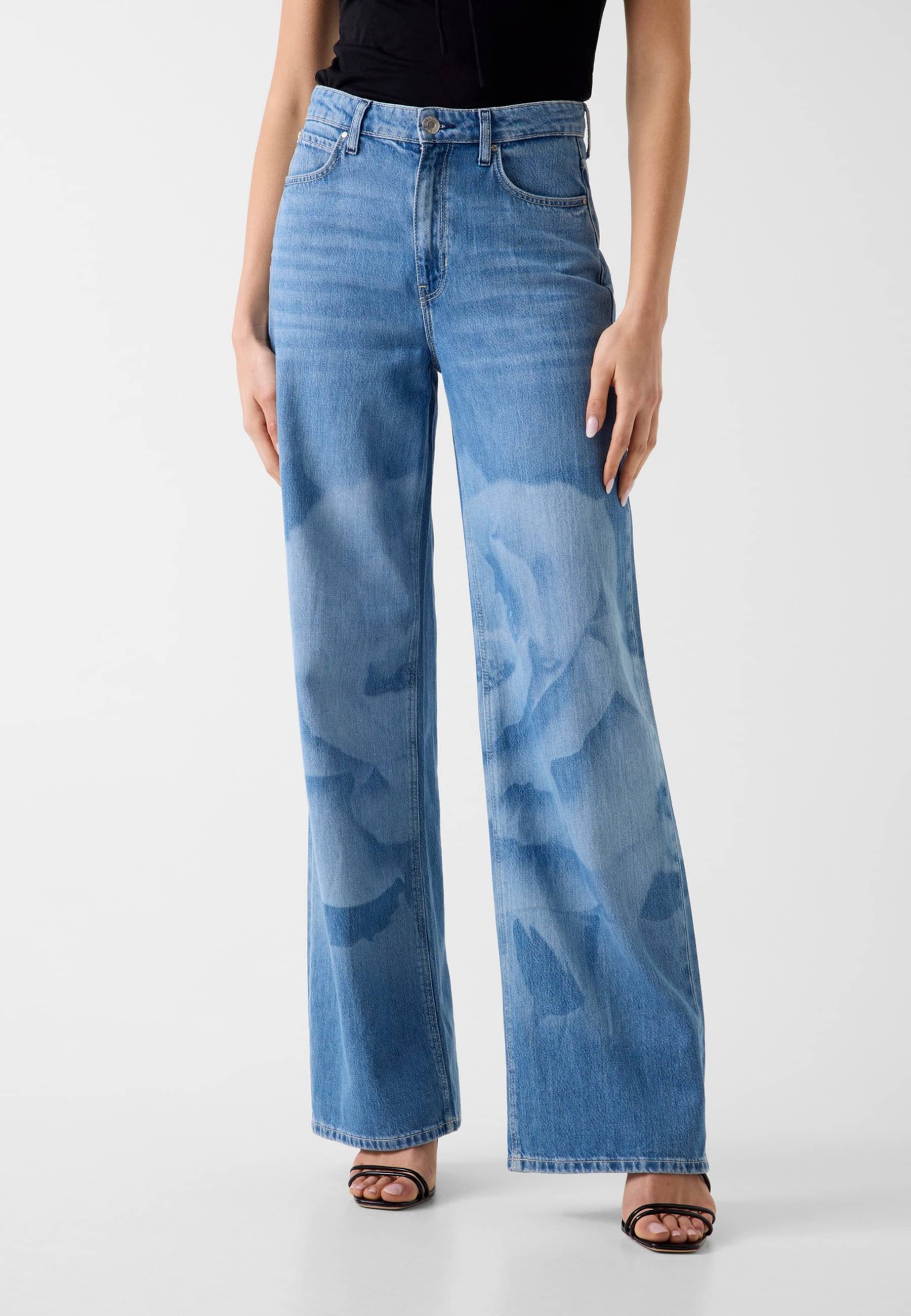 Jeans À Jambe Large Imprimés, GUESS