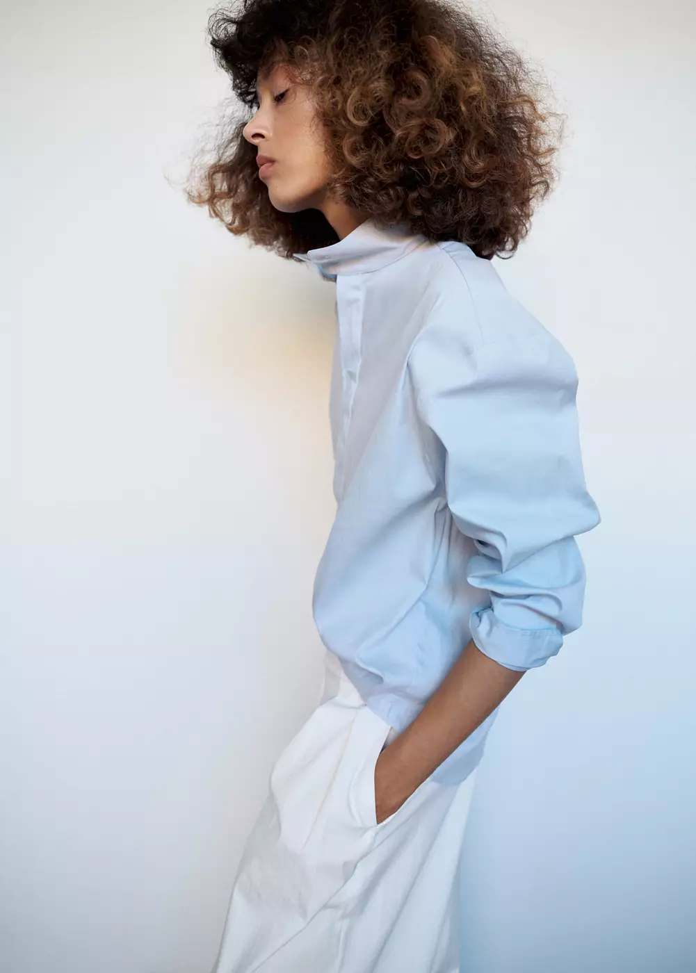 Chemise oversize à col cheminée, MANGO