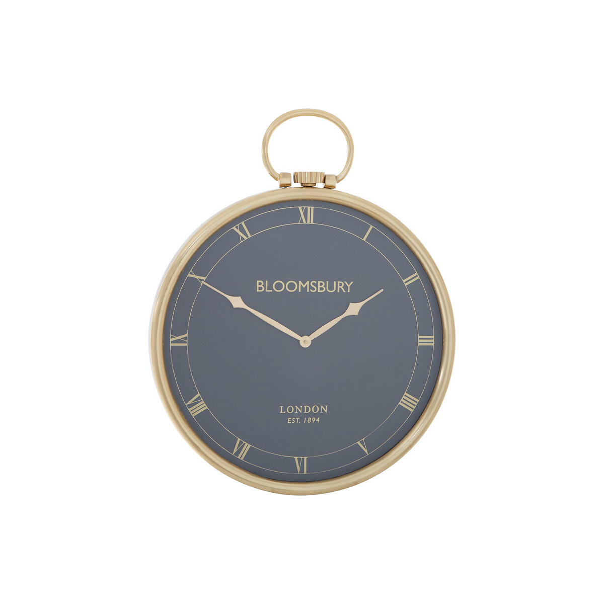44cm Black and Gold Pocket Style Wall Clock, FIFTY FIVE SOUTH