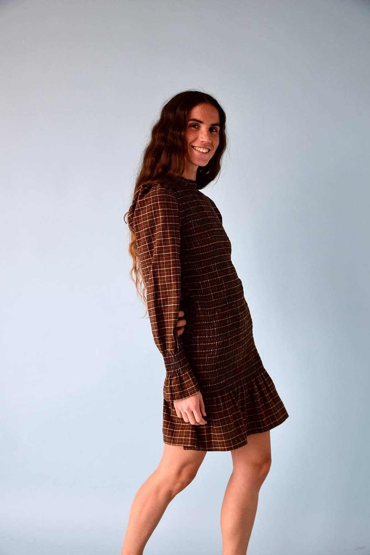 Robe smockée petits carreaux CHÍA, MINDTRAVELER