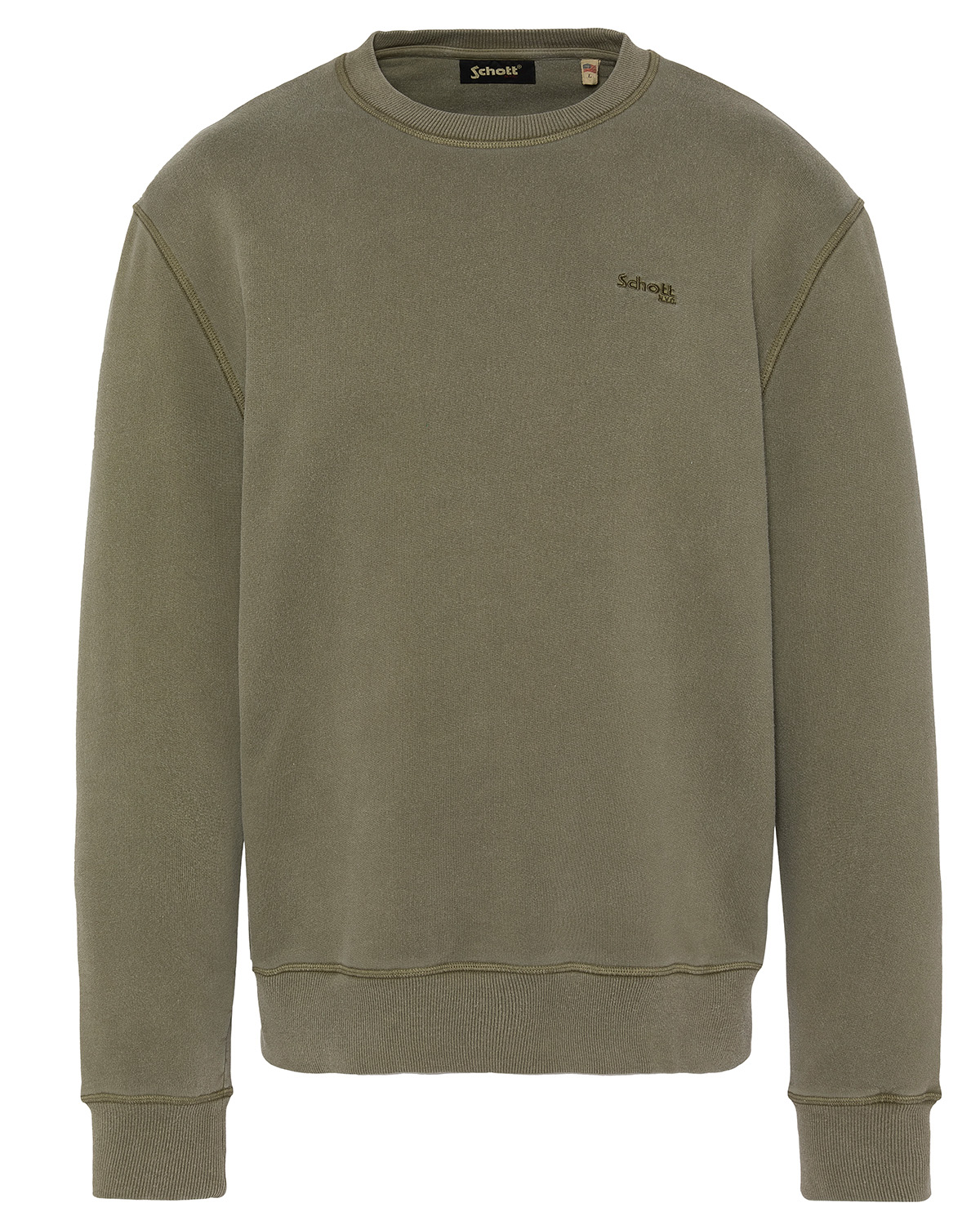 Sweatshirt col rond effet délavé, SCHOTT