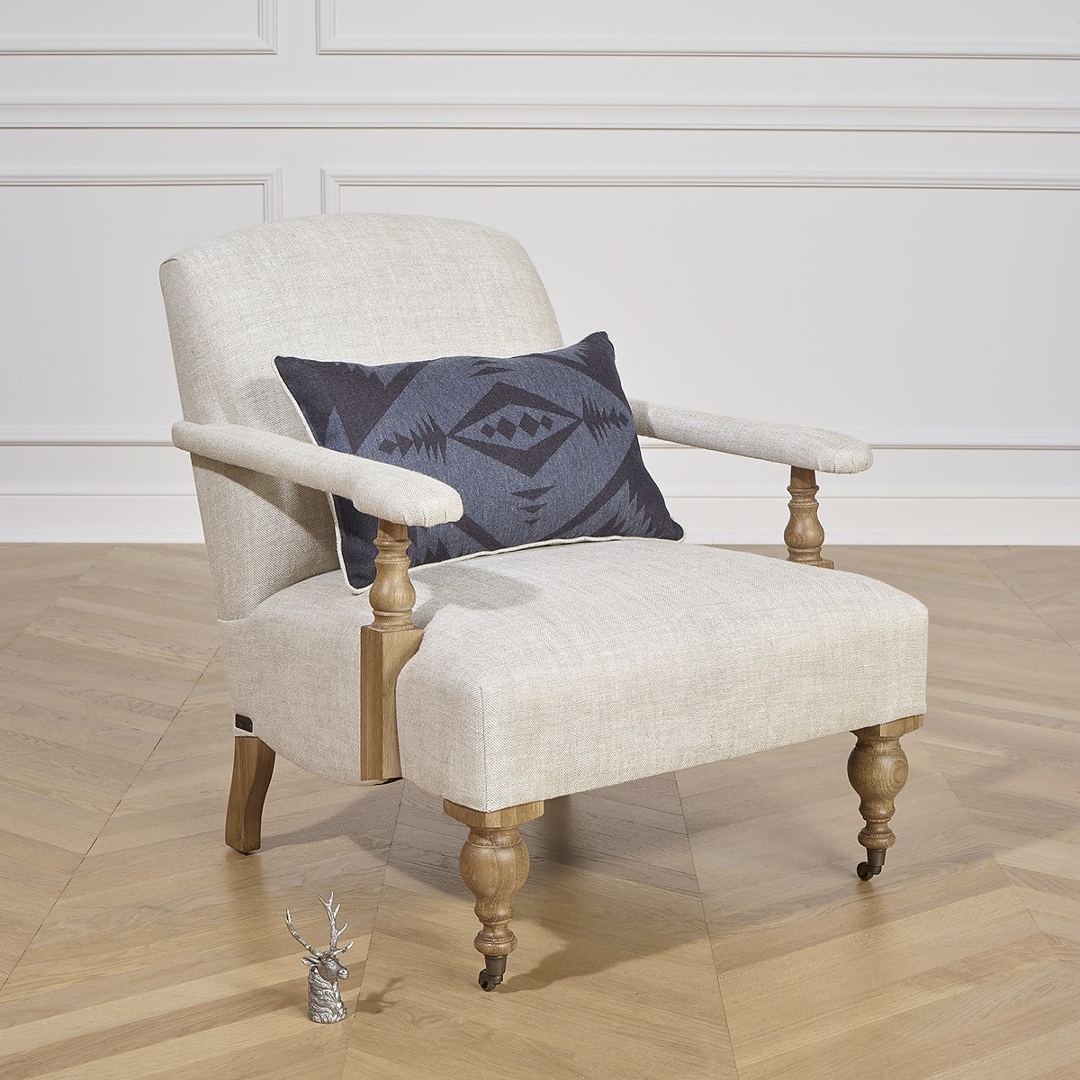 Fauteuil en chêne et lin ANDREW, ROBIN DES BOIS