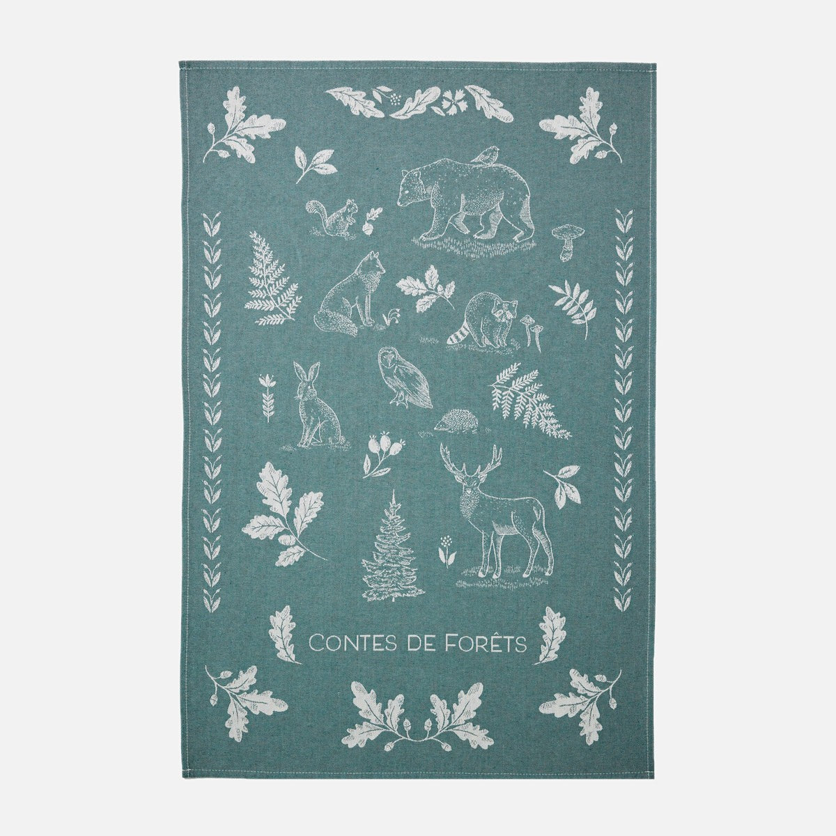 Torchon jacquard en coton CONTE DE FORÊT, COUCKE