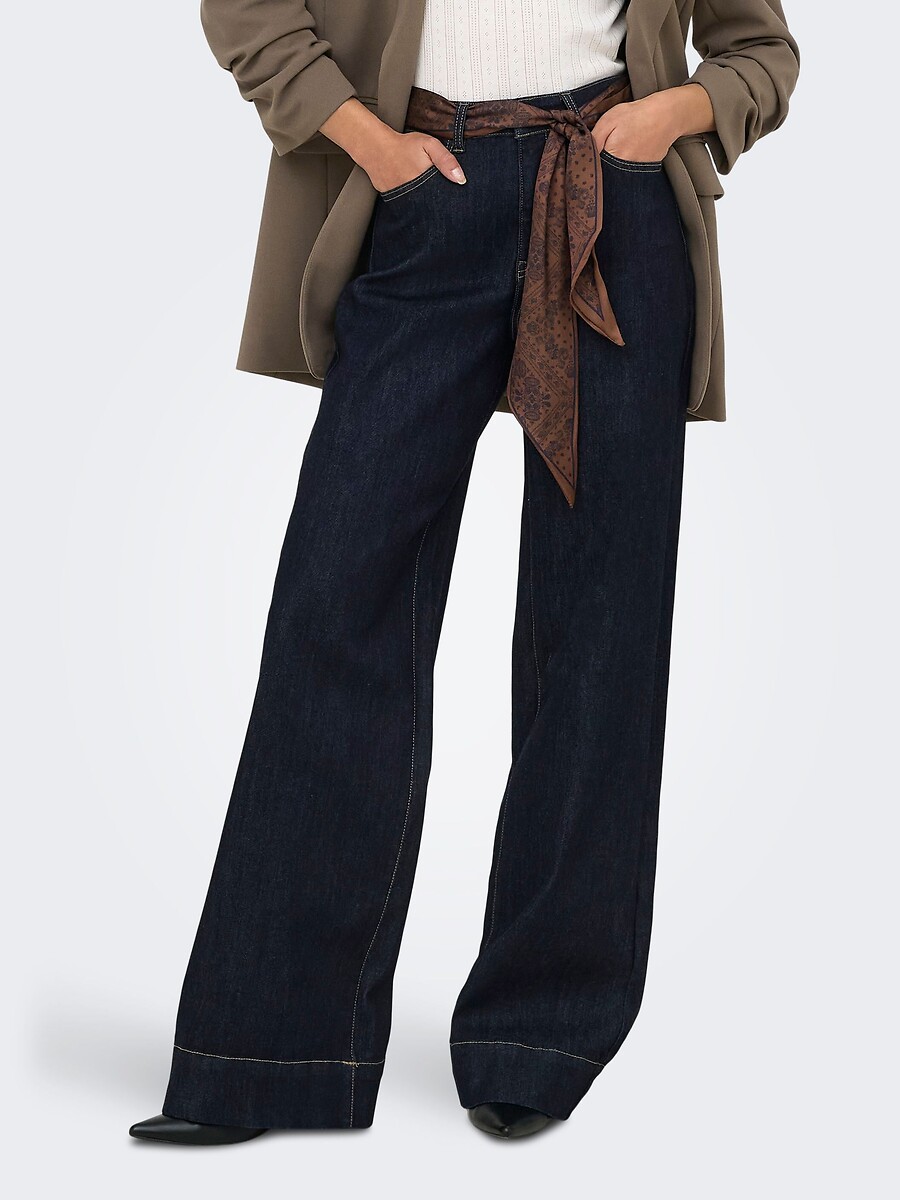 Jean large avec ceinture foulard intégrée, ONLY