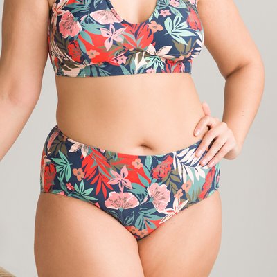Tummy Toning Bikini Bottoms in Floral Print LA REDOUTE COLLECTIONS PLUS