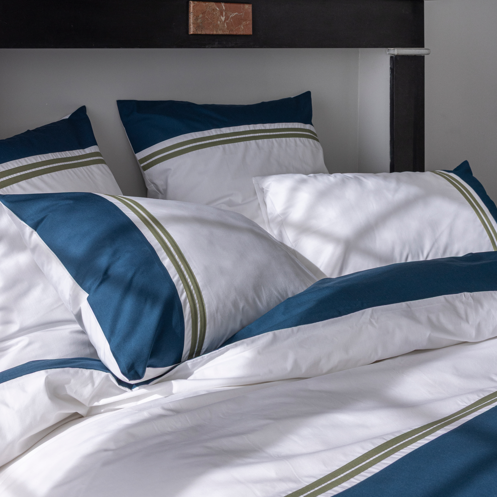 Taie d'oreiller en percale de coton lavé, ESPRIT COUTURE, BLANC CERISE