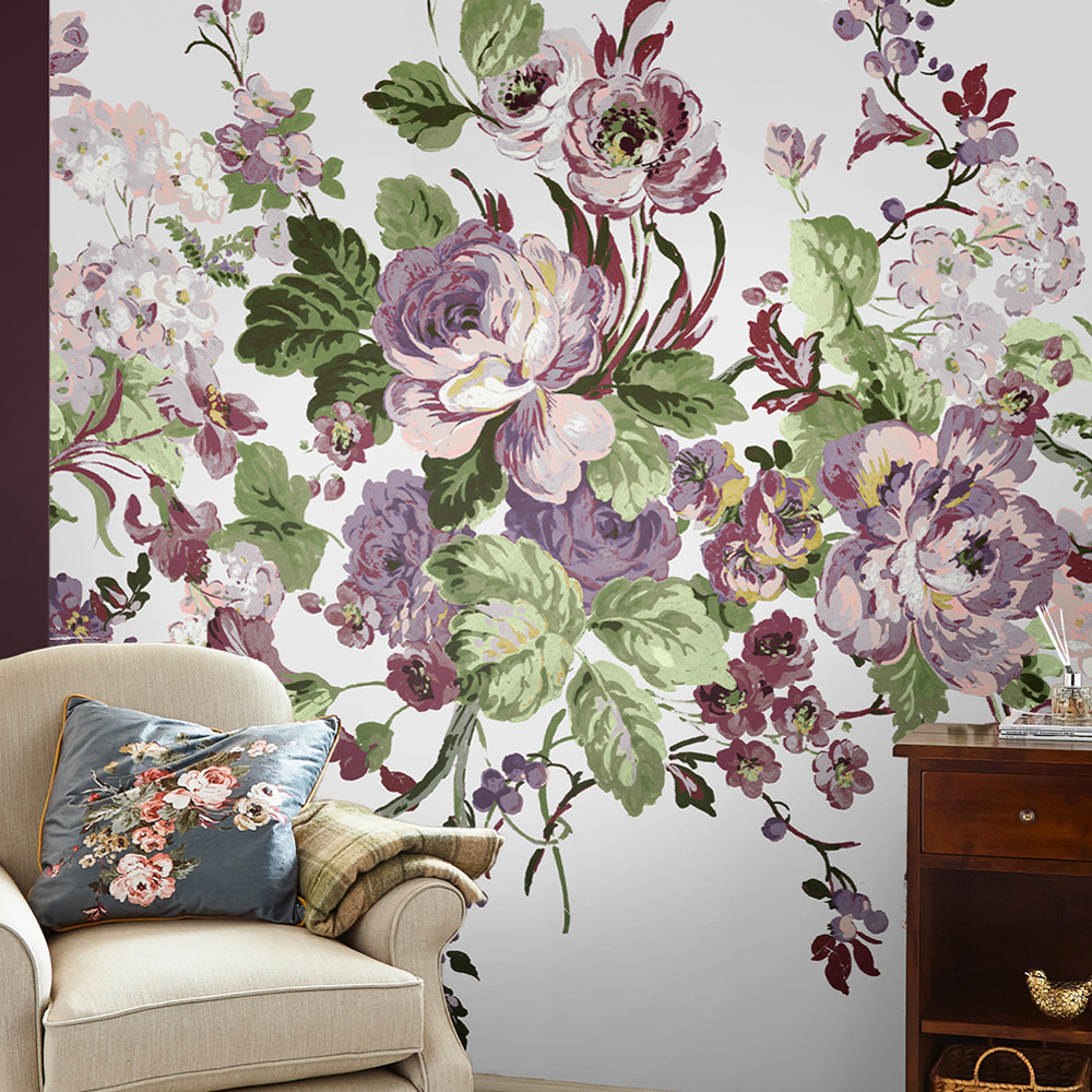 Papier peint panoramique Fleurs Rosemore, LAURA ASHLEY