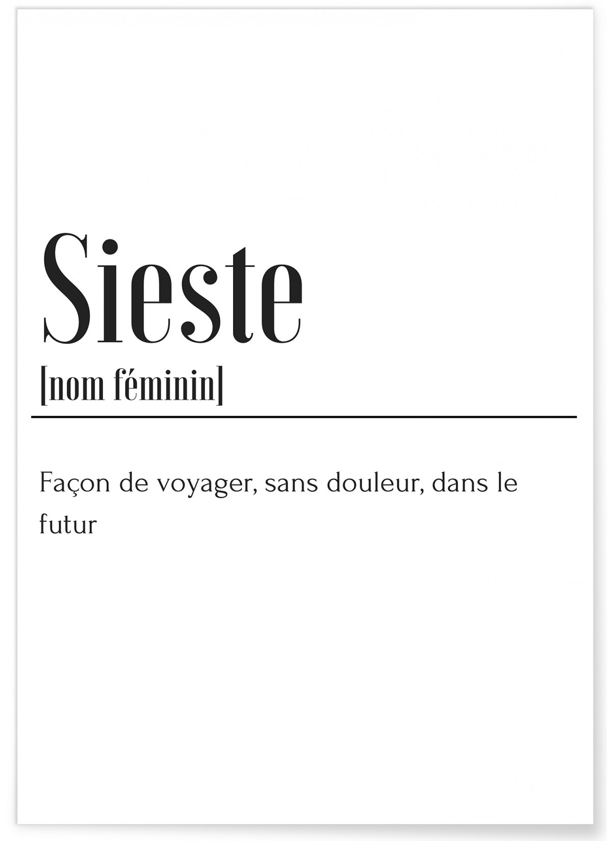 Affiche Définition Sieste, L'AFFICHERIE