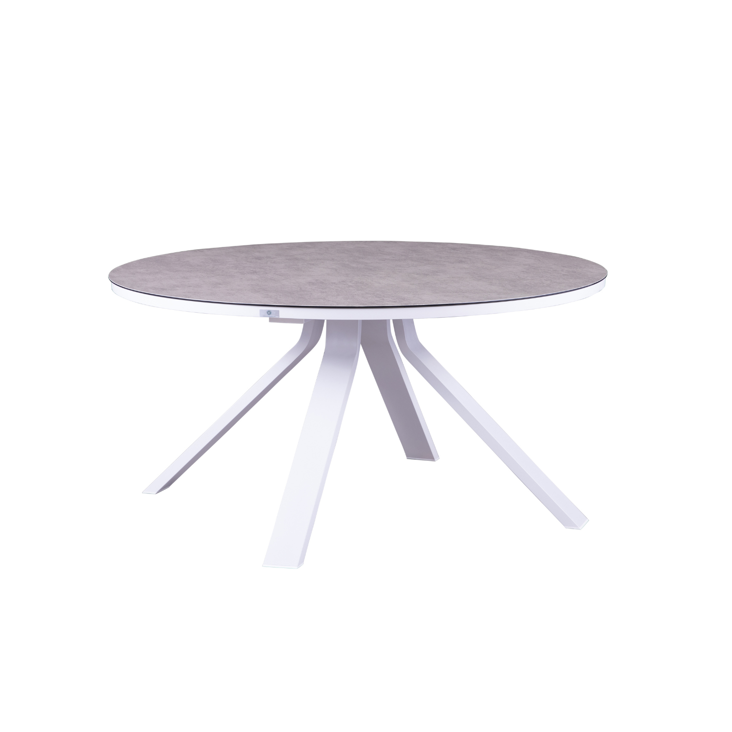 Table ronde en aluminium avec plateau en verre, MONDO, AU JARDIN DE CHLOÉ