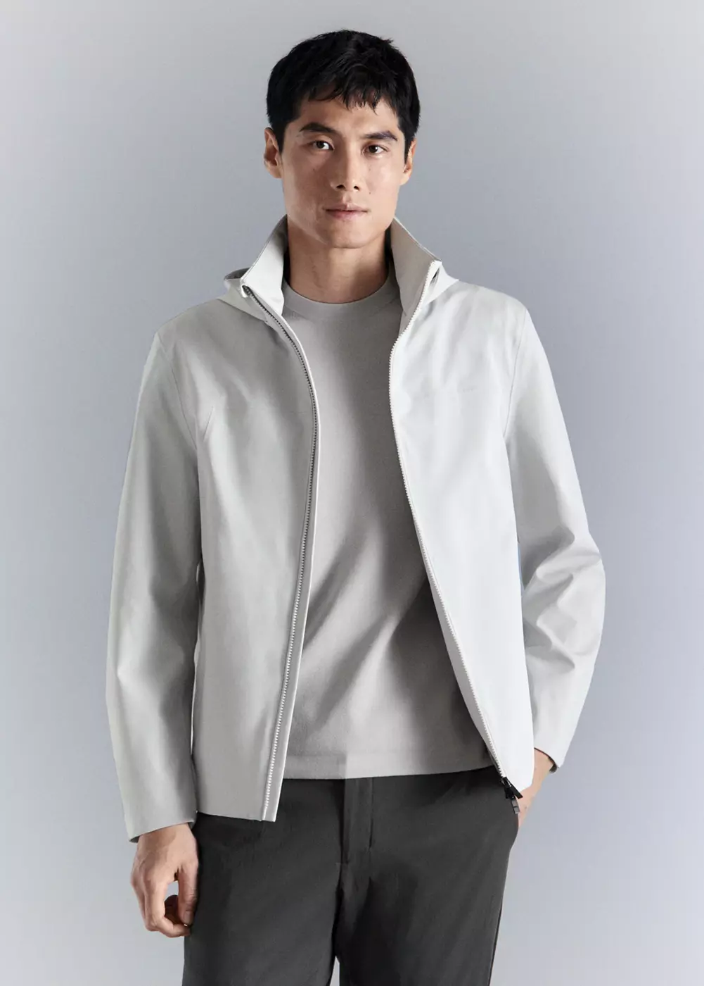 Blouson résistant à l’eau capuche amovible, MANGO MAN