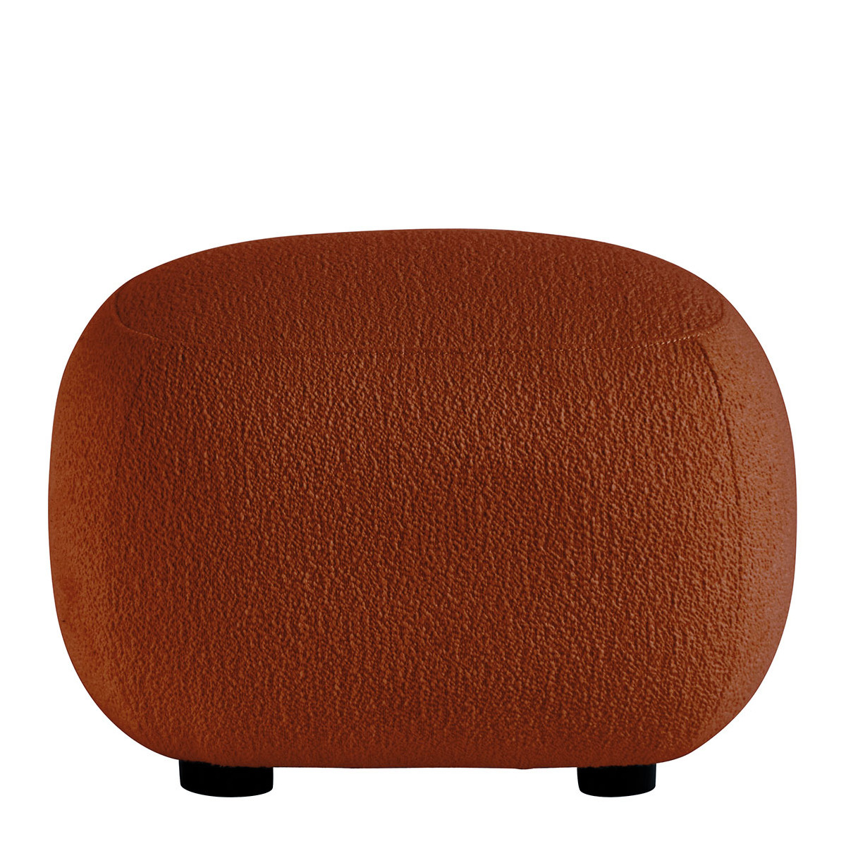 Pouf LISETTE en bouclette - Terracotta, BLANC D’IVOIRE