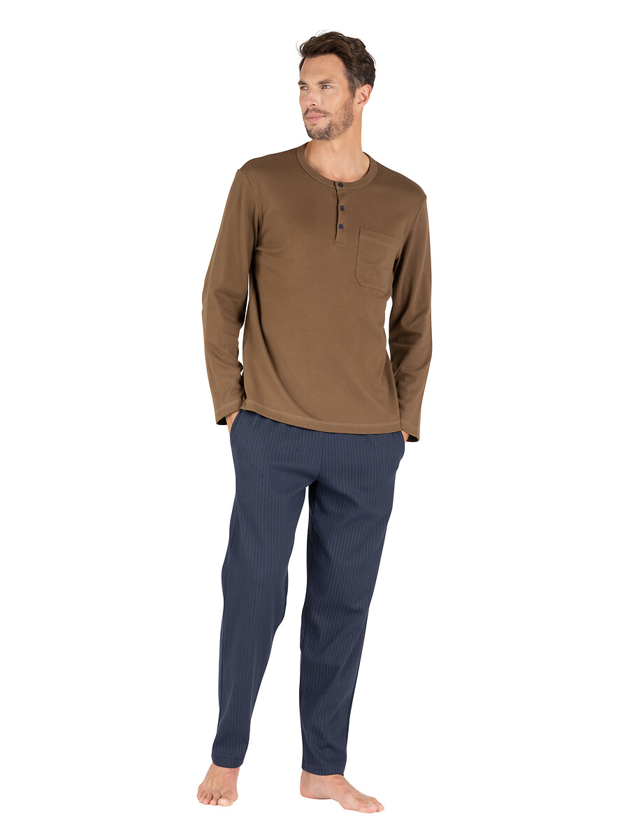 Pyjama en interlock, pantalon rayé, EMINENCE