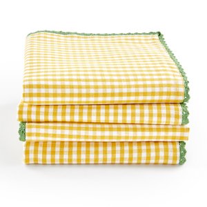 Set of 4 Trattoria Gingham Cotton and Linen Table Napkins LA REDOUTE INTERIEURS image
