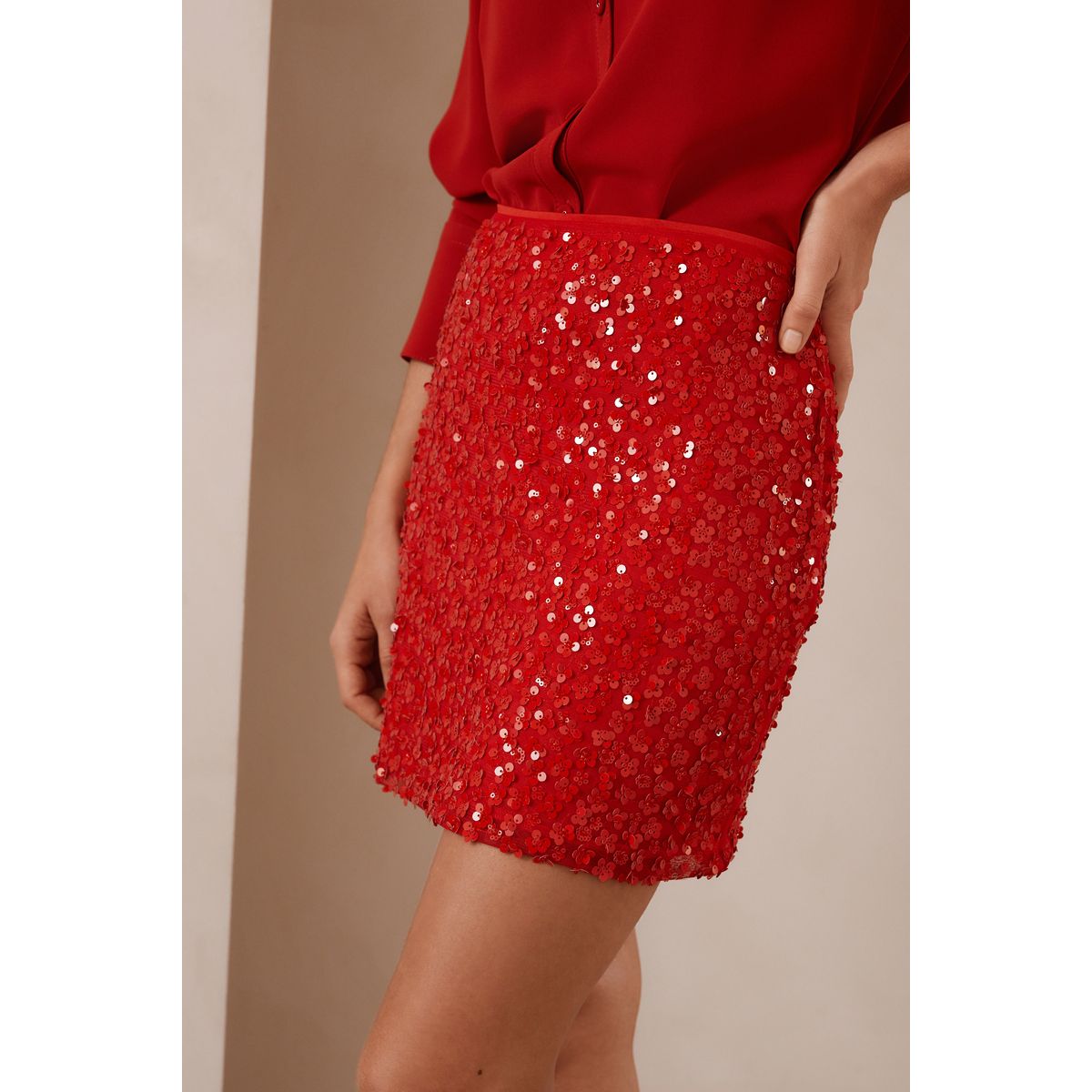 Jupe Midi Résille Et Sequins Bleue – Taille 40/44 – Style évasé – Motif Floral – Vintage – Neuve Sans étiquettes – Fabriquée En France