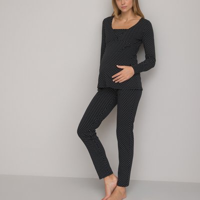 Cotton Maternity Pyjamas in Polka Dot Print LA REDOUTE COLLECTIONS
