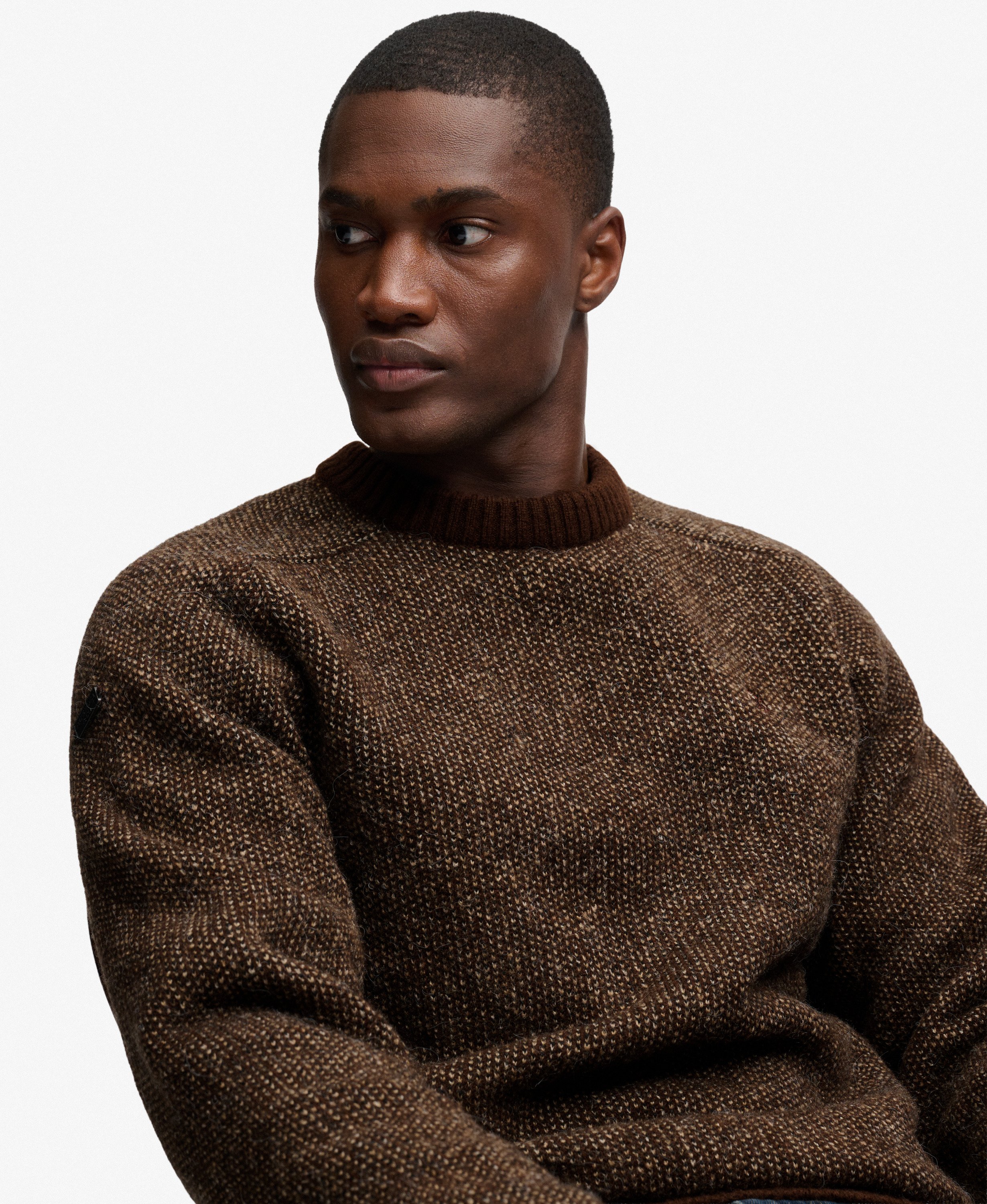 Pull Birdseye Knit coupe décontractée, SUPERDRY