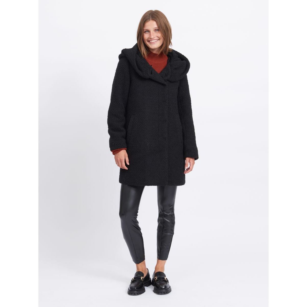 Manteau Capuche En Laine Melangee Vila La Redoute