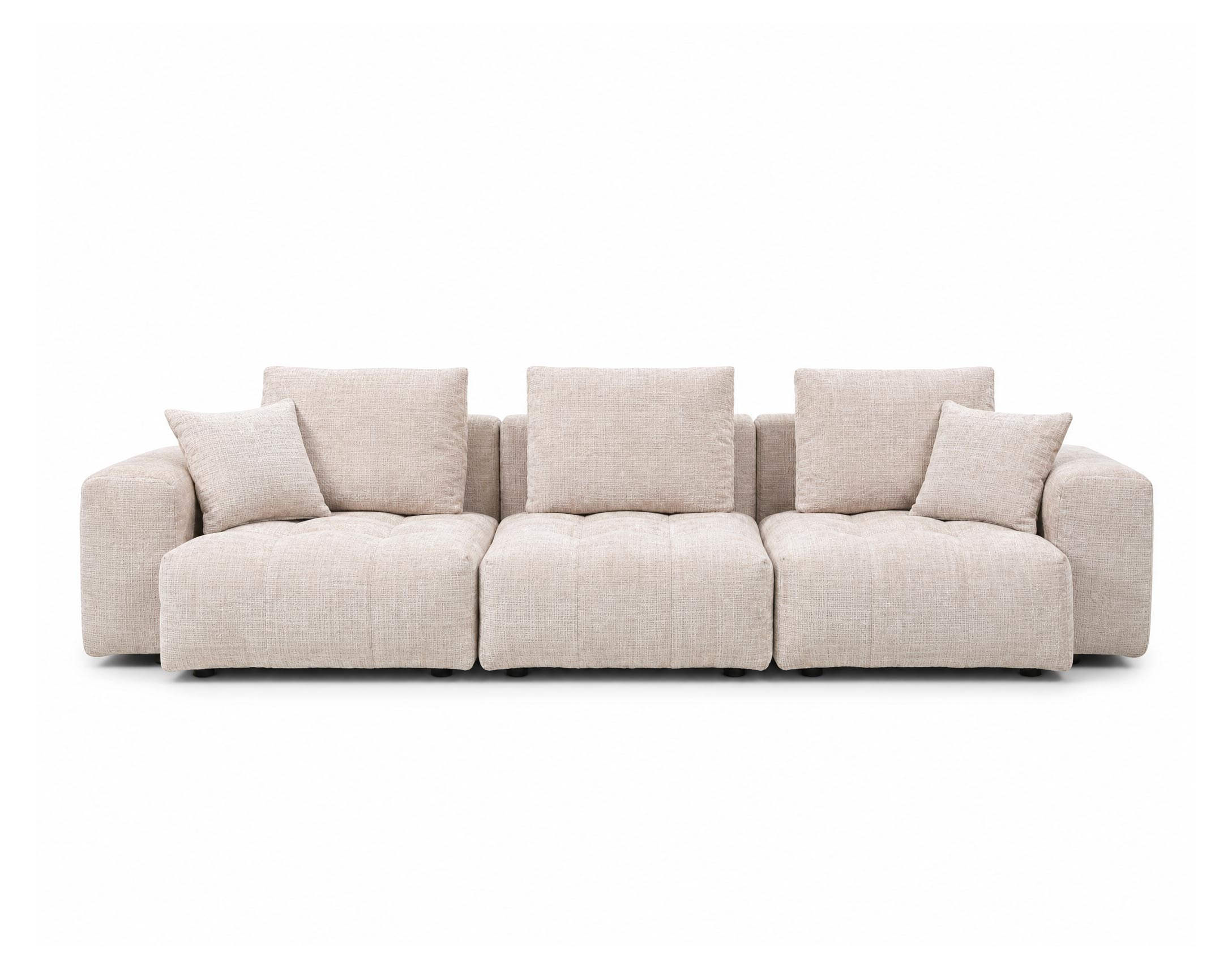 Canapé modulable en velours texturé, COLETTE, BEST MOBILIER