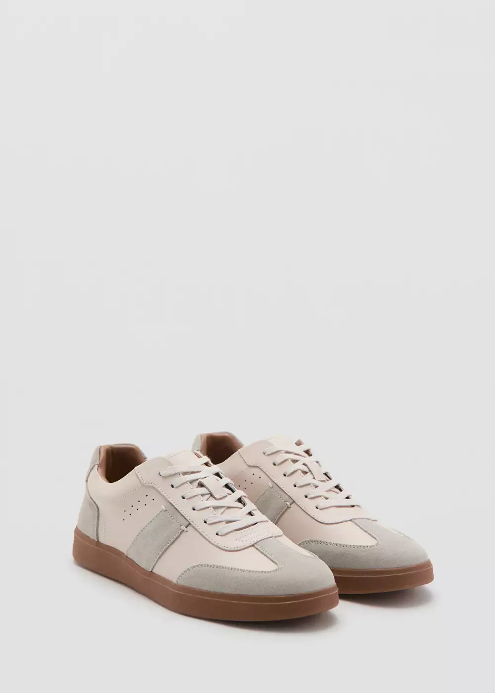 Baskets en cuir combiné, MANGO MAN