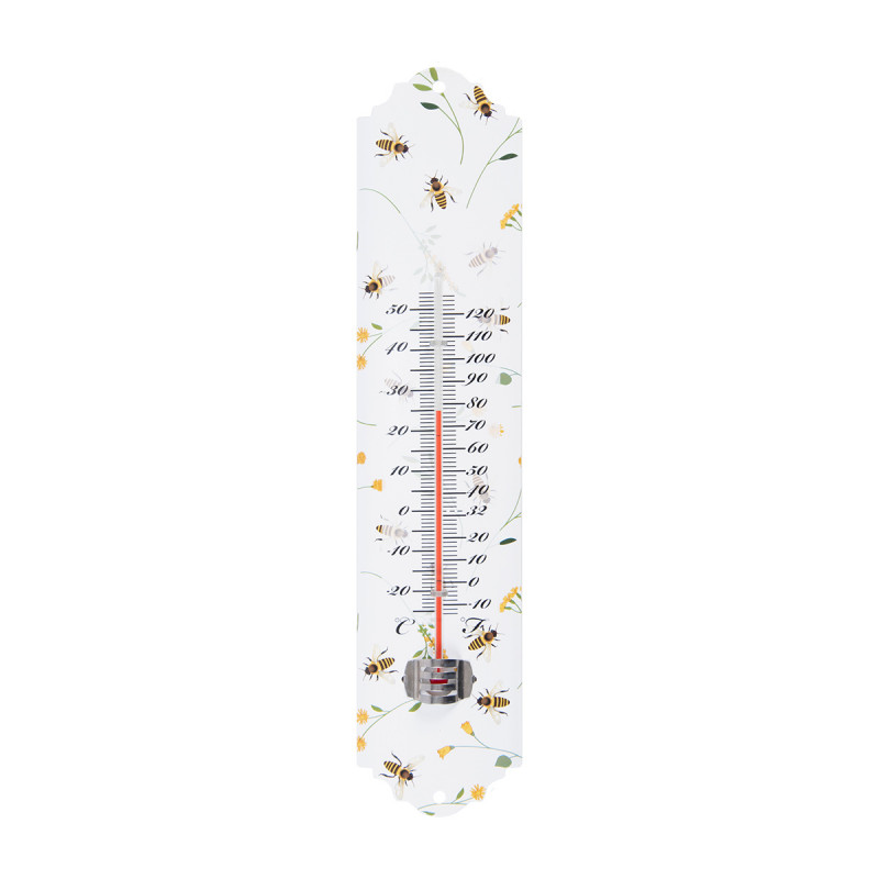 Thermomètre 30 cm imprimé abeilles, ESSCHERT DESIGN