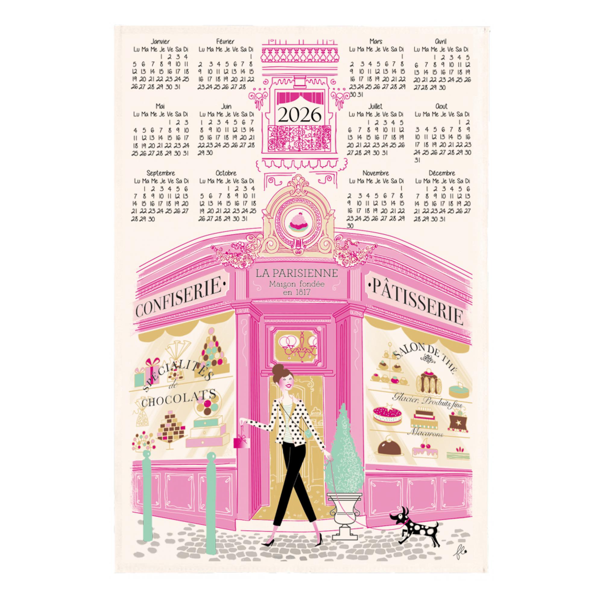 Torchon Façade pâtisserie Calendrier 2026, WINKLER