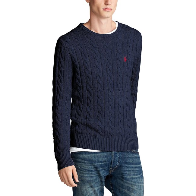 Cotton cable knit jumper with crew-neck Polo Ralph Lauren | La Redoute
