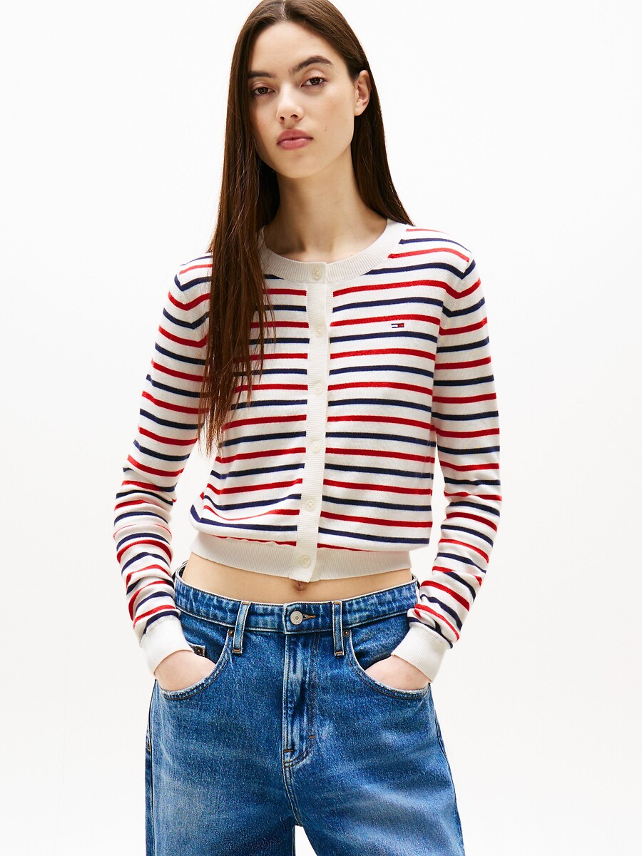 Buttoned Crew Neck Cardigan, TOMMY JEANS