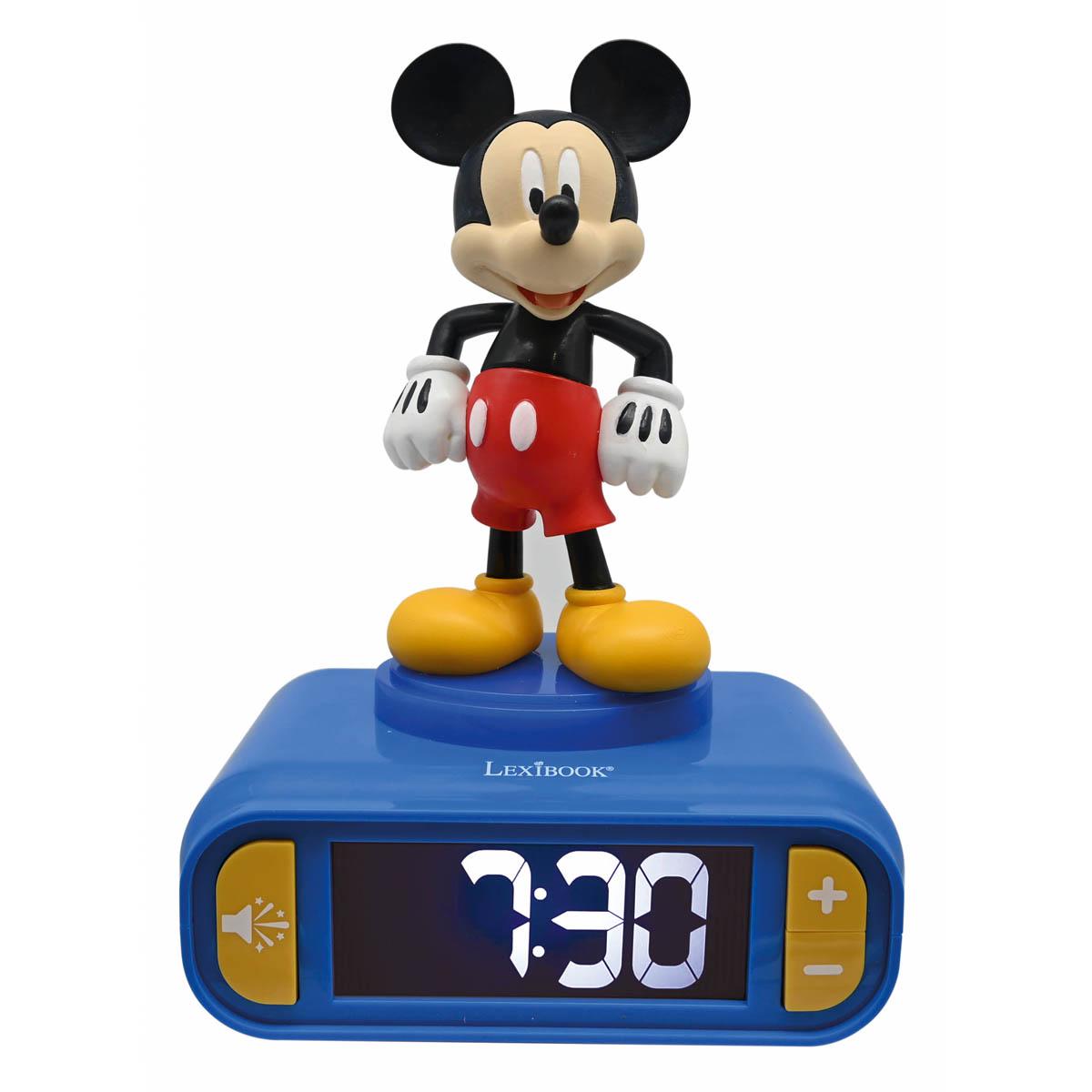 Réveil avec veilleuse lumineuse Mickey en 3D, LEXIBOOK