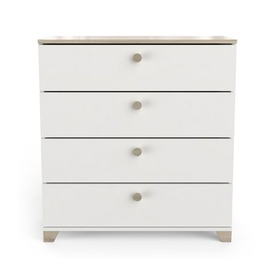 Commodes 4 tiroirs décor chêne kronberg et blanc - L79,7 cm CALICOSY
